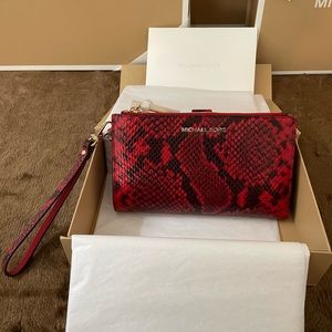 COPY - Brand New (NWT) Michael Kors Double Wrist Wallet Red & Black.